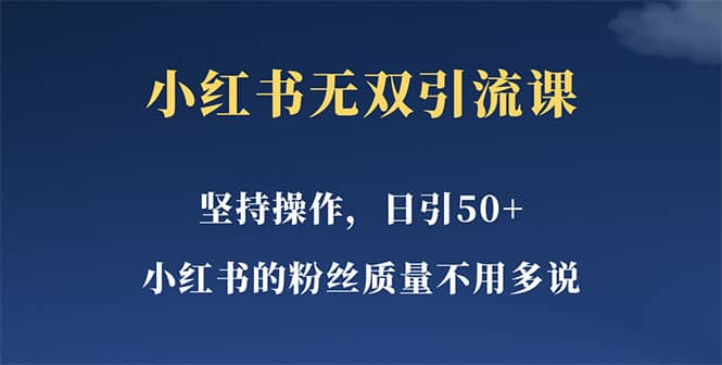小红书无双课一天引50+女粉，不用做视频发视频，小白也很容易上手拿到结果创业经验分享-网创吧-网创项目资源站-副业项目-创业项目-搞钱项目创业经验分享