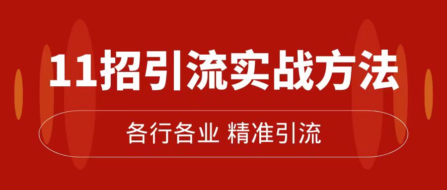 精准引流术：11招引流实战方法，让你私域流量加到爆（11节课完整版）创业经验分享-网创吧-网创项目资源站-副业项目-创业项目-搞钱项目创业经验分享