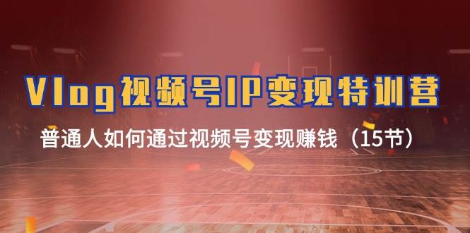 Vlog 视频号IP变现特训营，普通人如何通过视频号变现赚钱（15节）创业经验分享-网创吧-网创项目资源站-副业项目-创业项目-搞钱项目创业经验分享