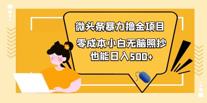 人人都能操作的微头条最新暴力撸金项目，零成本小白无脑搬运创业经验分享-网创吧-网创项目资源站-副业项目-创业项目-搞钱项目创业经验分享