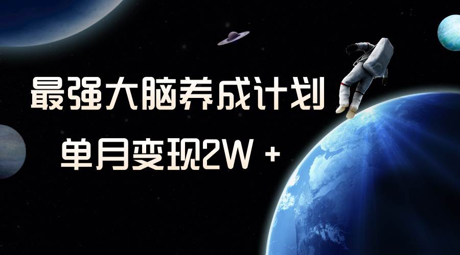 冷门虚拟项目，最强大脑养成计划，一个月变现2W＋创业经验分享-网创吧-网创项目资源站-副业项目-创业项目-搞钱项目创业经验分享