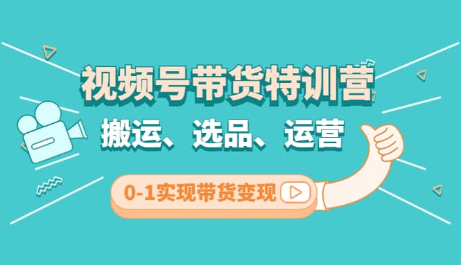 视频号带货特训营(第3期)：搬运、选品、运营、0-1实现带货变现创业经验分享-网创吧-网创项目资源站-副业项目-创业项目-搞钱项目创业经验分享