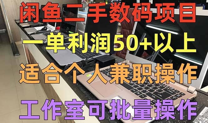 闲鱼二手数码项目，个人副业低保收入，工作室批量放大操作创业经验分享-网创吧-网创项目资源站-副业项目-创业项目-搞钱项目创业经验分享