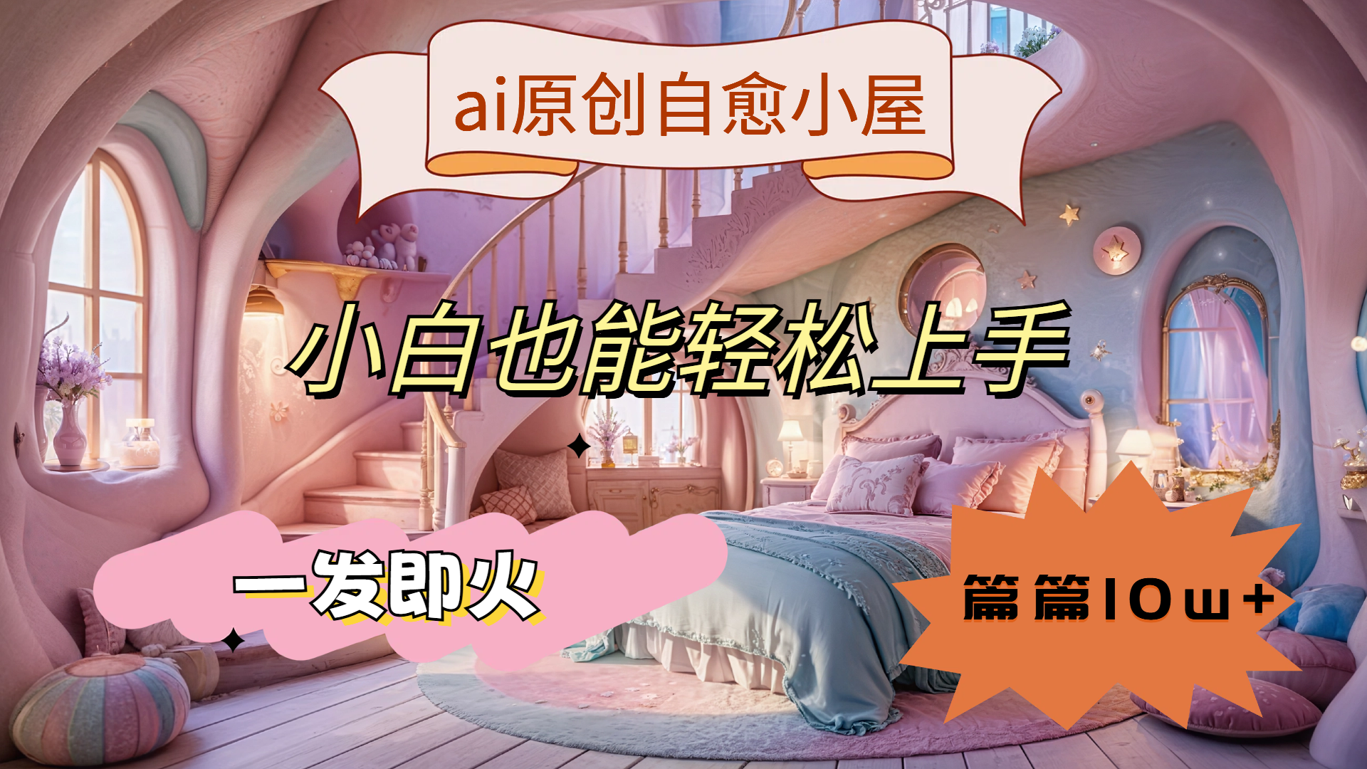 ai原创治愈小屋，小白也能轻松上手，一发即火，篇篇10w+创业经验分享-网创吧-网创项目资源站-副业项目-创业项目-搞钱项目创业经验分享