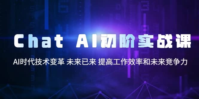 Chat AI初阶实战课，AI时代技术变革 未来已来 提高工作效率和未来竞争力创业经验分享-网创吧-网创项目资源站-副业项目-创业项目-搞钱项目创业经验分享