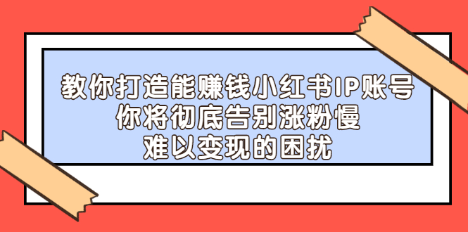 教你打造能赚钱小红书IP账号，了解透彻小红书的真正玩法创业经验分享-网创吧-网创项目资源站-副业项目-创业项目-搞钱项目创业经验分享