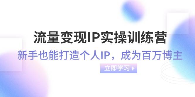 流量变现-IP实操训练营：新手也能打造个人IP，成为百万博主（46节课）创业经验分享-网创吧-网创项目资源站-副业项目-创业项目-搞钱项目创业经验分享