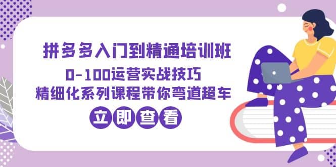 2023拼多多入门到精通培训班：0-100运营实战技巧 精细化系列课带你弯道超车创业经验分享-网创吧-网创项目资源站-副业项目-创业项目-搞钱项目创业经验分享
