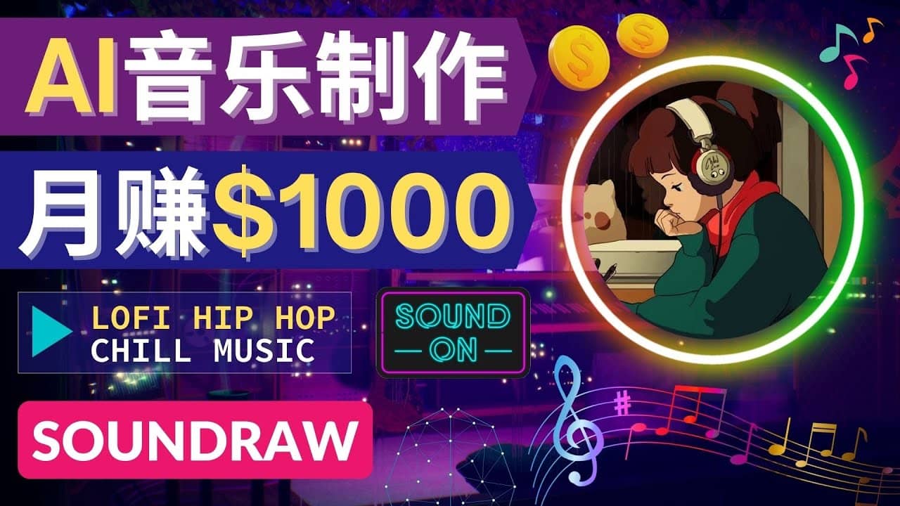 无需任何音乐基础： 使用AI软件制作Lofi Hip Hop Chill Music 月赚1000美元创业经验分享-网创吧-网创项目资源站-副业项目-创业项目-搞钱项目创业经验分享
