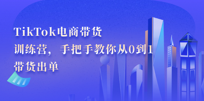 TikTok电商带货训练营，手把手教你从0到1带货出单创业经验分享-网创吧-网创项目资源站-副业项目-创业项目-搞钱项目创业经验分享