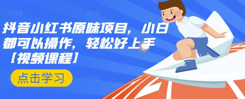 抖音小红书原味项目，小白都可以操作，轻松好上手【视频课程】创业经验分享-网创吧-网创项目资源站-副业项目-创业项目-搞钱项目创业经验分享
