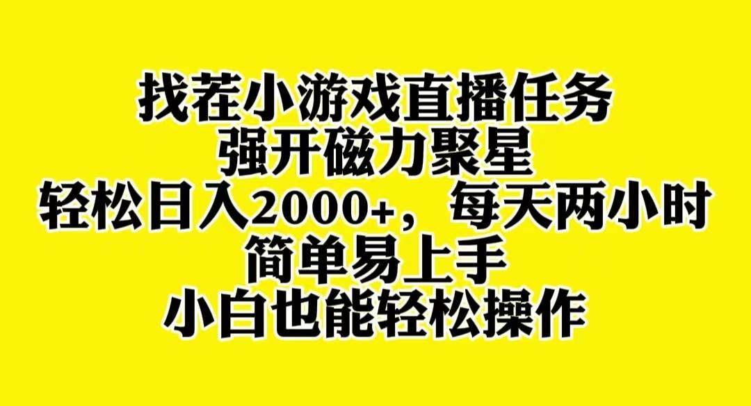 找茬小游戏直播，强开磁力聚星，轻松日入2000+，小白也能轻松上手创业经验分享-网创吧-网创项目资源站-副业项目-创业项目-搞钱项目创业经验分享