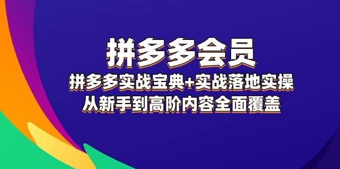 拼多多 会员，拼多多实战宝典+实战落地实操，从新手到高阶内容全面覆盖创业经验分享-网创吧-网创项目资源站-副业项目-创业项目-搞钱项目创业经验分享