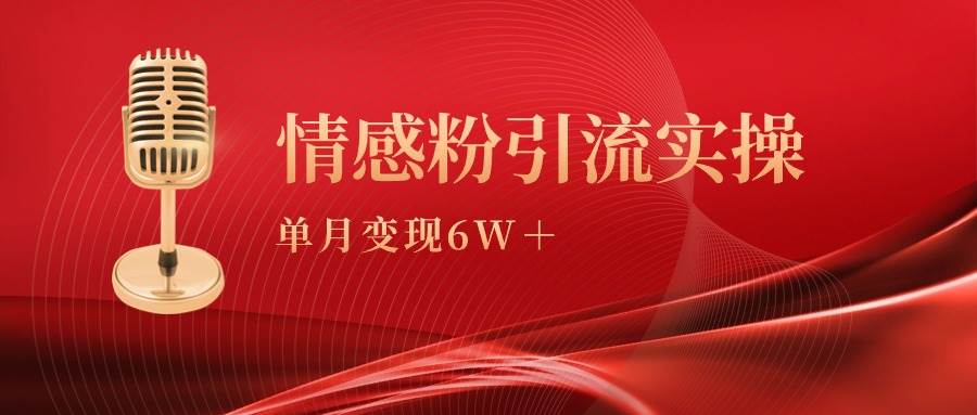 单月变现6w+，情感粉引流变现实操课创业经验分享-网创吧-网创项目资源站-副业项目-创业项目-搞钱项目创业经验分享