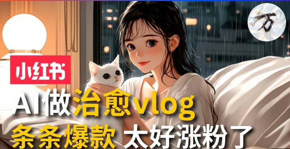 AI治愈系vlog动画视频，小红书7天 涨粉破千，商单报价1500+，0成本制作，日入2000+，有手就会 创业经验分享-网创吧-网创项目资源站-副业项目-创业项目-搞钱项目创业经验分享