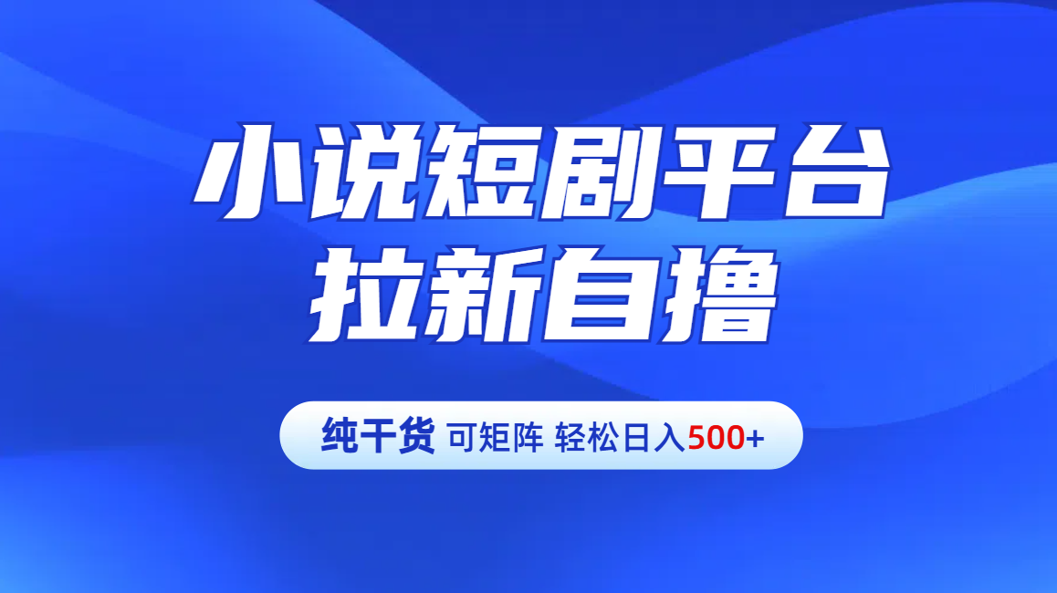 图片[1]创业经验分享-网创吧-网创项目资源站-副业项目-创业项目-搞钱项目【纯干货】小说短剧平台拉新自撸玩法详解-单人轻松日入500+创业经验分享-网创吧-网创项目资源站-副业项目-创业项目-搞钱项目创业经验分享