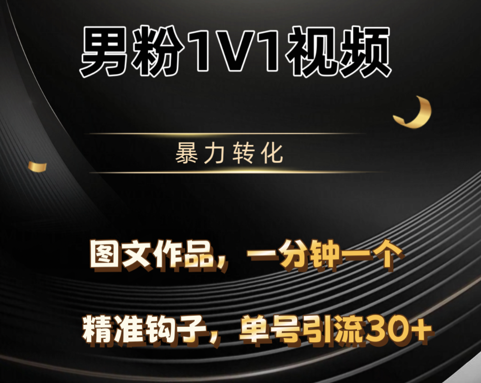 男粉1V1视频，硬改摄像头，高客单暴力转化，单日600+创业经验分享-网创吧-网创项目资源站-副业项目-创业项目-搞钱项目创业经验分享