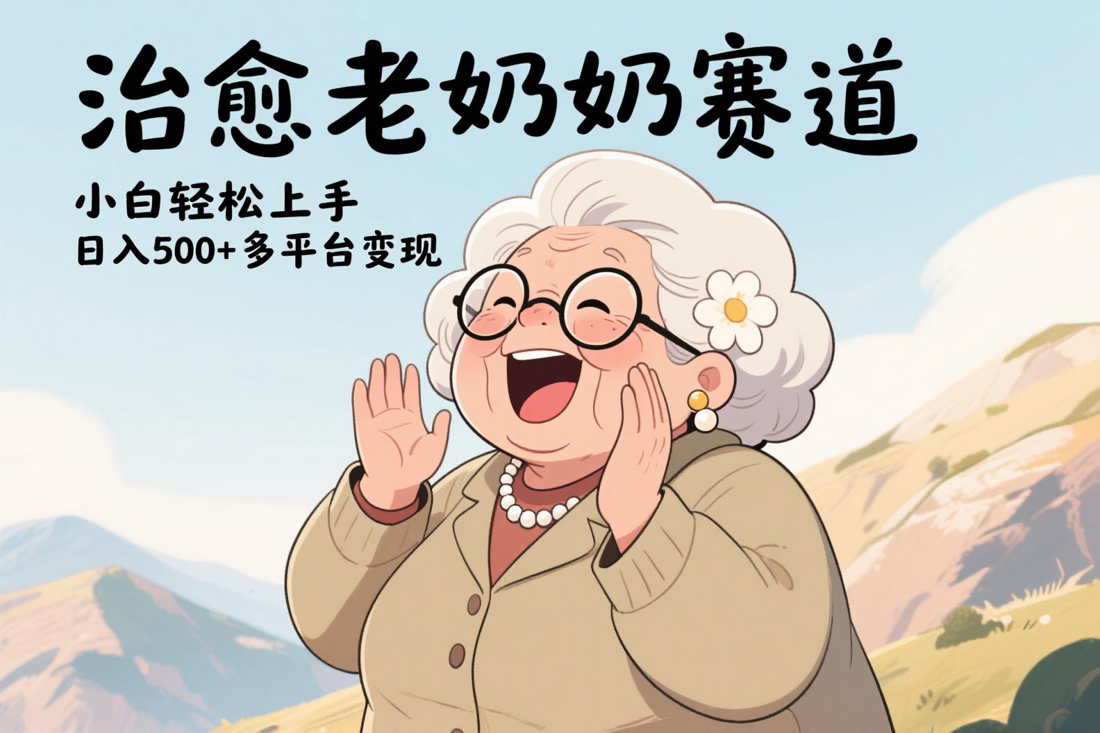 视频号治愈老奶奶赛道，小白轻松上手，日入500+多平台变现创业经验分享-网创吧-网创项目资源站-副业项目-创业项目-搞钱项目创业经验分享