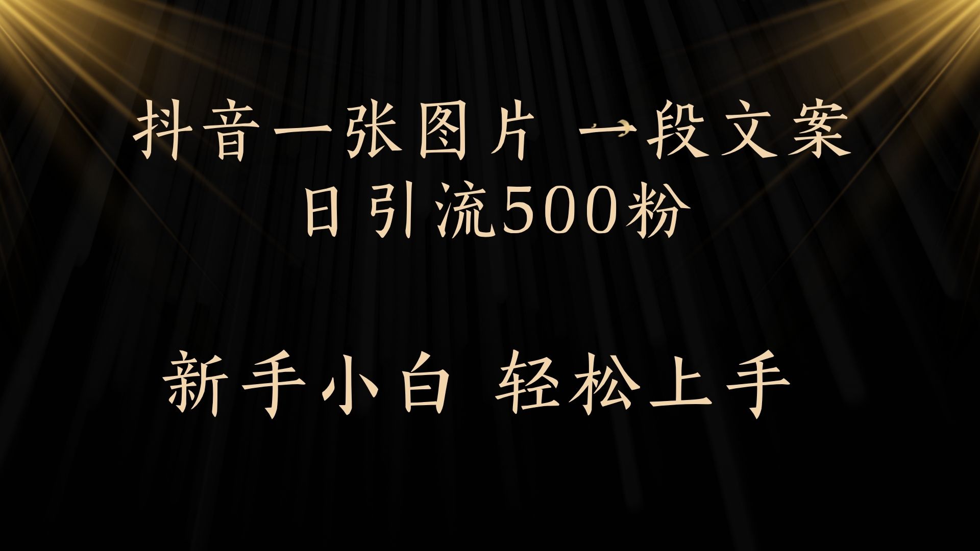 每天2分钟，抖音一张图片 一段文案日引流500粉创业经验分享-网创吧-网创项目资源站-副业项目-创业项目-搞钱项目创业经验分享