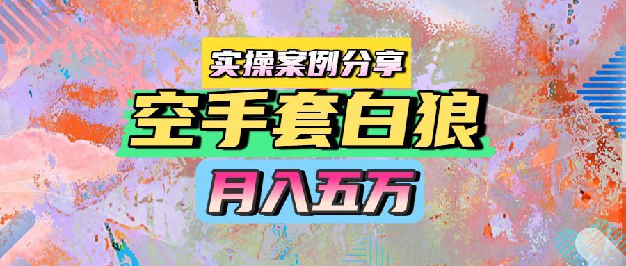 空手套白狼，月入五万，实操案例分享创业经验分享-网创吧-网创项目资源站-副业项目-创业项目-搞钱项目创业经验分享