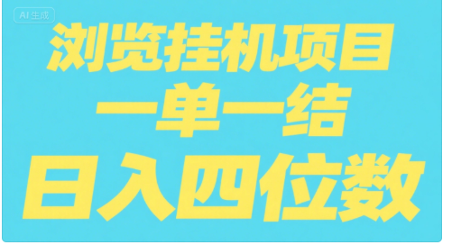 全自动浏览挂机项目（日入四位数，一单一结，纯挂机）创业经验分享-网创吧-网创项目资源站-副业项目-创业项目-搞钱项目创业经验分享
