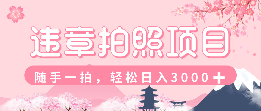 解气又赚钱的项目，最新违章拍照赚钱，随手一拍，轻松收入3000+创业经验分享-网创吧-网创项目资源站-副业项目-创业项目-搞钱项目创业经验分享
