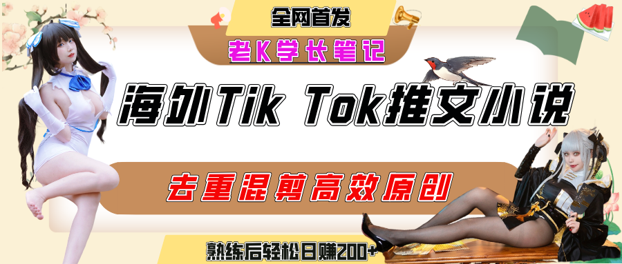 海外tiktok小说推文暴力项目，高停留率，高转化率，上手后一天搞顿饭钱不是问题创业经验分享-网创吧-网创项目资源站-副业项目-创业项目-搞钱项目创业经验分享