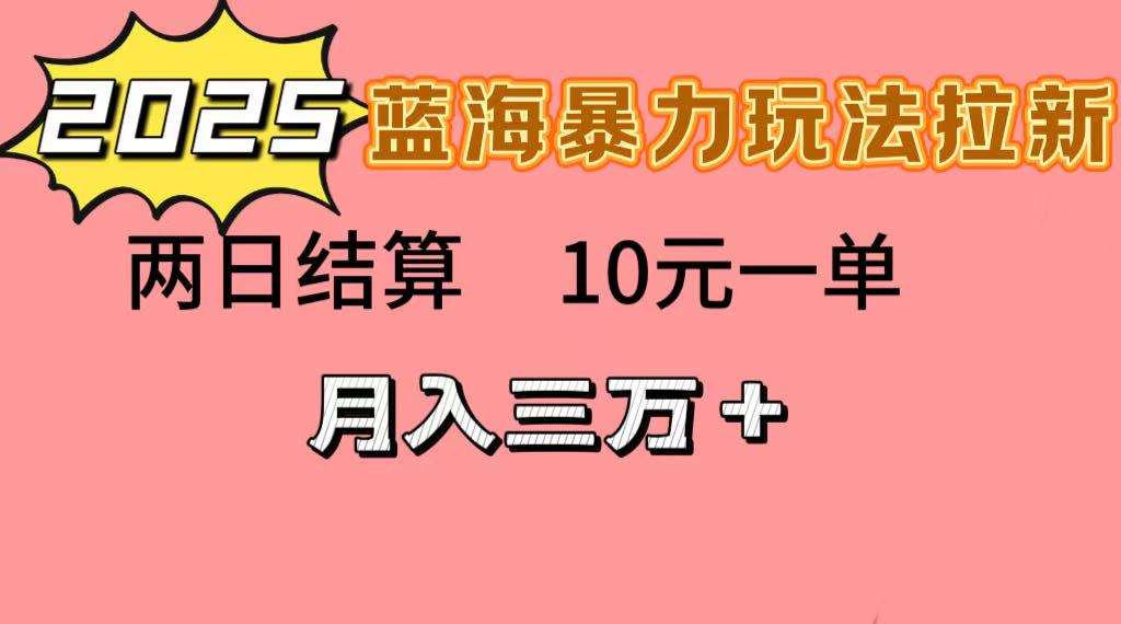 蓝海暴力拉新项目，10元一单，两日结算，月入3w➕创业经验分享-网创吧-网创项目资源站-副业项目-创业项目-搞钱项目创业经验分享