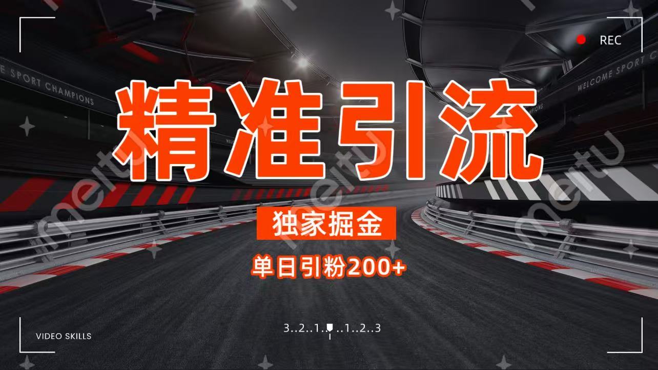 独家野路子精准引流 每日200+创业经验分享-网创吧-网创项目资源站-副业项目-创业项目-搞钱项目创业经验分享