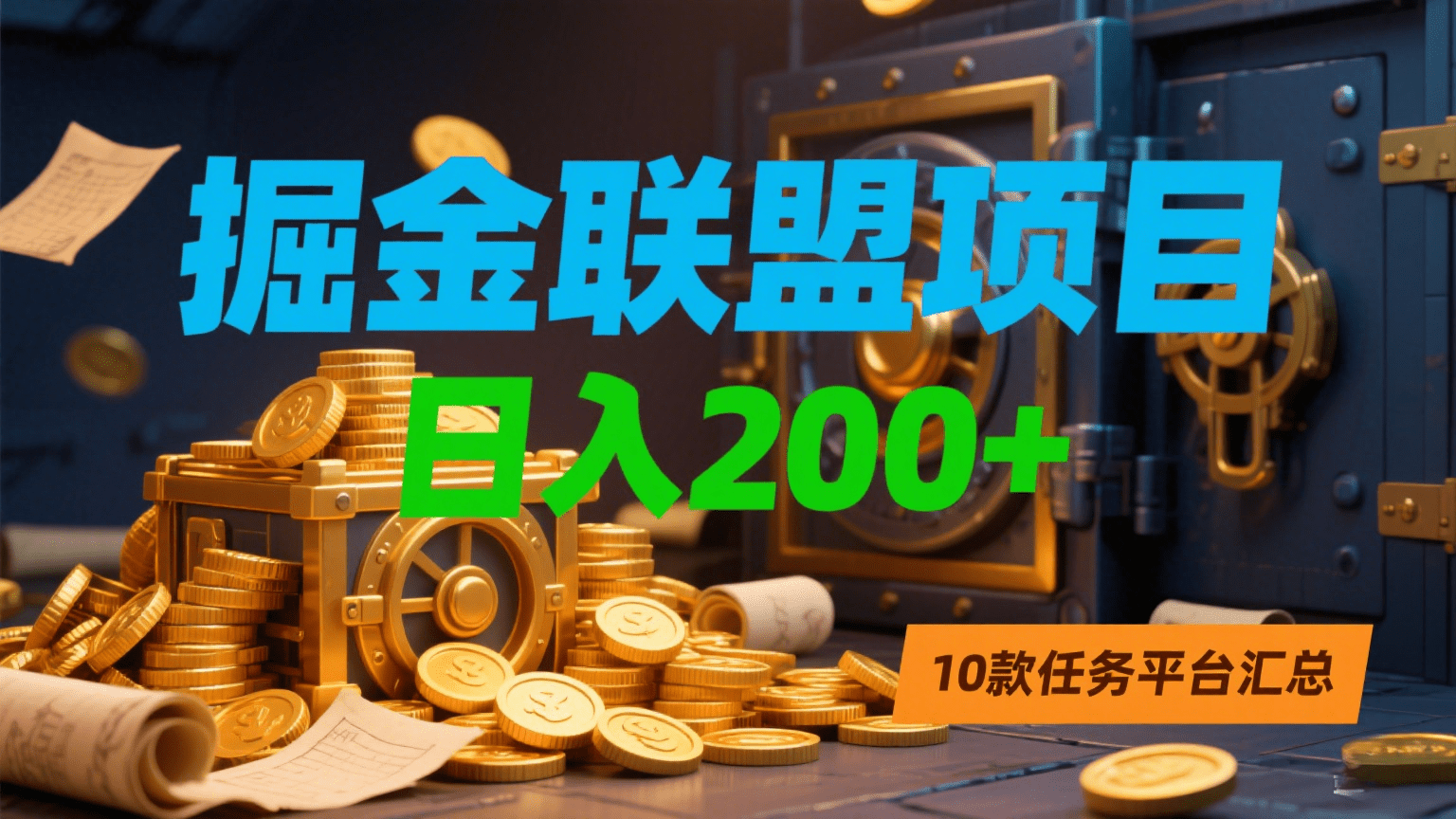 掘金联盟项目，日入200+，10款任务平台汇总创业经验分享-网创吧-网创项目资源站-副业项目-创业项目-搞钱项目创业经验分享
